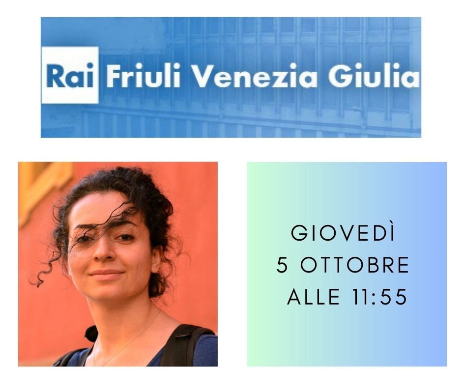 foto di Ala Azadkia con il logo della Rai Friuli Venezia Giulia